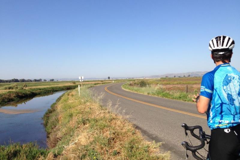 biker on road