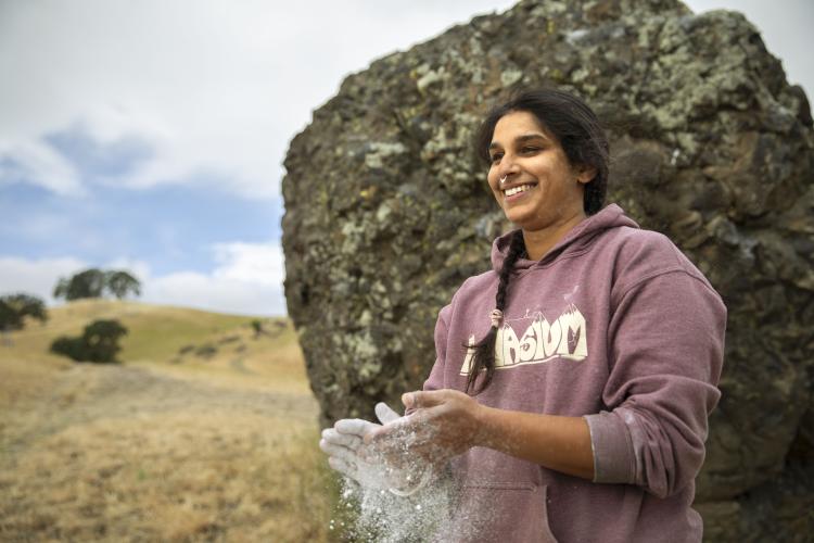 woman bouldering in Vacaville