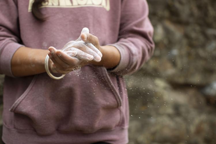 climber close up hands