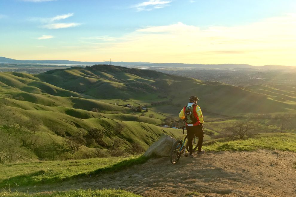 Mountain biker in the hills