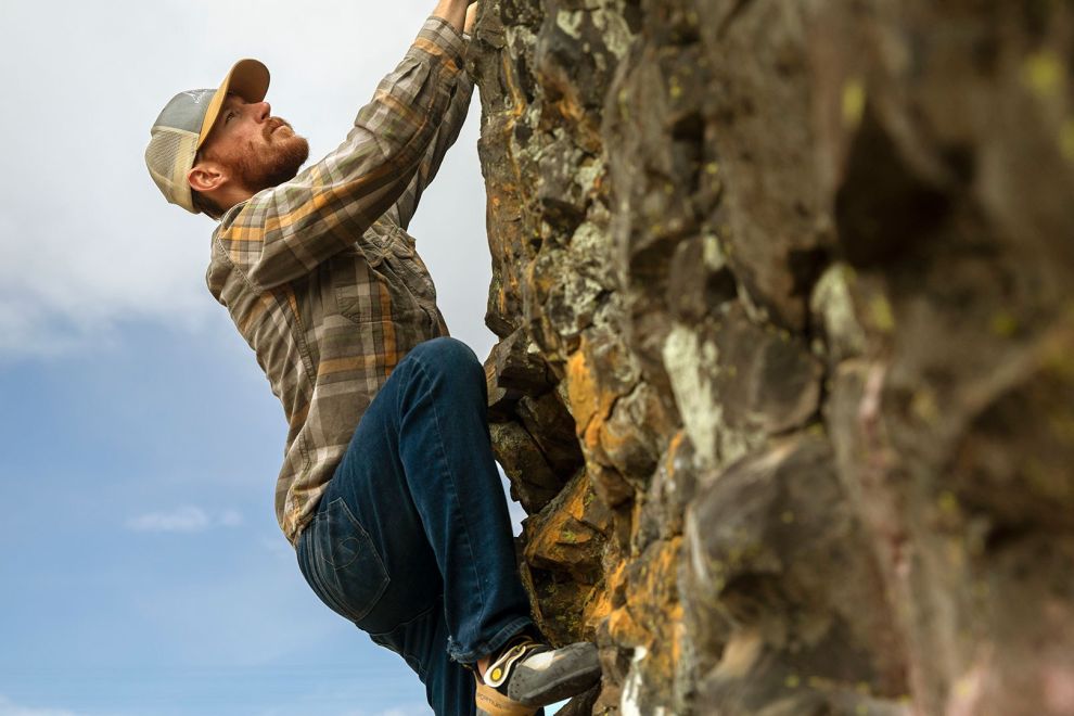 Man bouldering