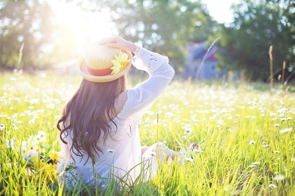 woman in field