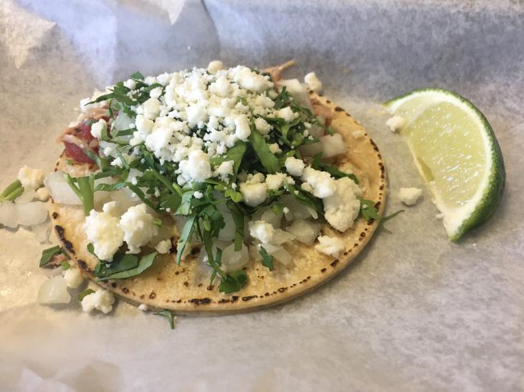 street taco with lime