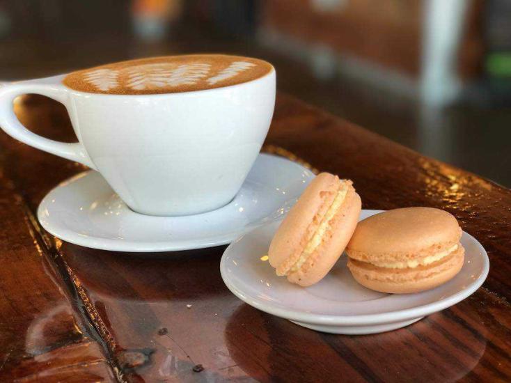 Journey toasted marshmallow latte peaches and cream macarons